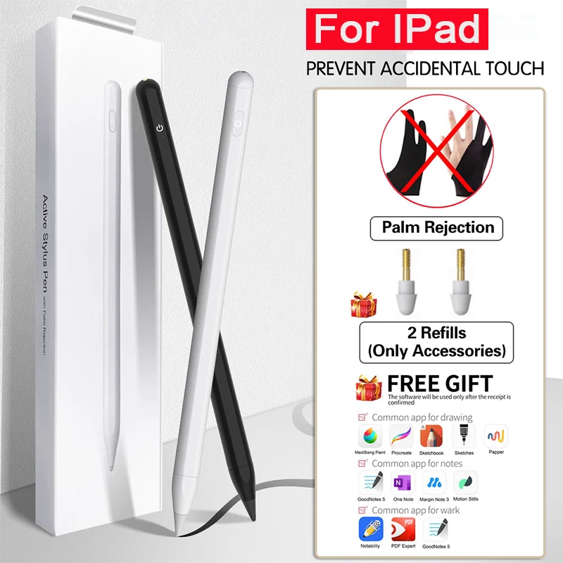 Для iPad Pencil 2 1 с активным стилусом отклонения пальмы для Apple Pro 11 2020 2018 2019 Air 4 7 й 8