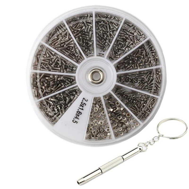 GLTREE 600/1000pcs Screw Set 12 Kinds of Small Screws Nuts Assortment Kit Screwdriver Repair Tool for Watch glasses GNS34
GLTREE 600/1000pcs Screw Set 12 Kinds of Small Screws Nuts Assortment Kit Screwdriver Repair Tool for Watch glasses GNS34