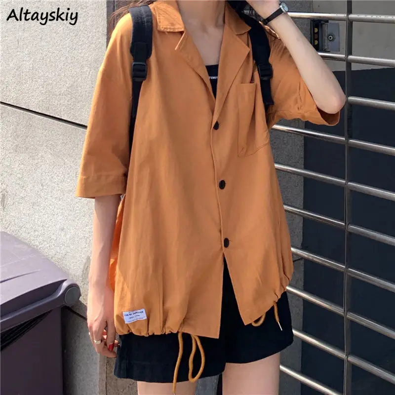 Женские рубашки с нашивками, Модные свободные повседневные рубашки с коротким рукавом, в стиле Харадзюку, в стиле Хай-стрит, в японском стил...
Женские рубашки с нашивками, Модные свободные повседневные рубашки с коротким рукавом, в стиле Харадзюку, в стиле Хай-стрит, в японском стил...