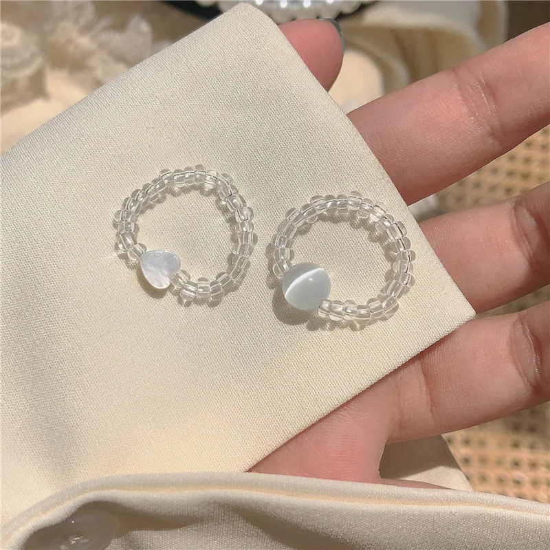 Shell + Opal Ring ~ Beaded Elasticity Adjustable Niche Design Luxury Ring Peach Heart Engagement Rings for Women Kids Jewelry
Shell + Opal Ring ~ Beaded Elasticity Adjustable Niche Design Luxury Ring Peach Heart Engagement Rings for Women Kids Jewelry