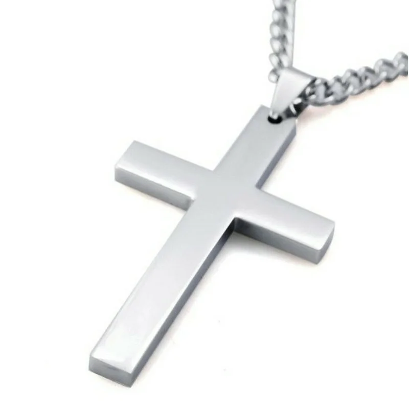 Simple Fashion Cross Pendant Necklace Stainless Steel Chain Charm Necklace For Women Men boys Cool Punk Neck Jewelry Collier
Simple Fashion Cross Pendant Necklace Stainless Steel Chain Charm Necklace For Women Men boys Cool Punk Neck Jewelry Collier