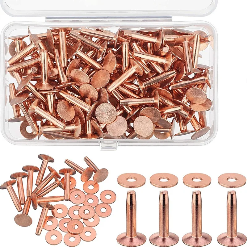 100 Sets Copper Rivets and Burrs Washers Leather Copper Rivet Fastener for Wallets Collars Leather DIY Craft Supplies
100 Sets Copper Rivets and Burrs Washers Leather Copper Rivet Fastener for Wallets Collars Leather DIY Craft Supplies