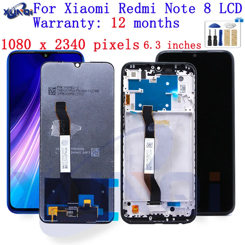 Оригинальный ЖК дисплей 6 3 дюйма для Xiaomi Redmi Note 8 рамка + сенсорная панель