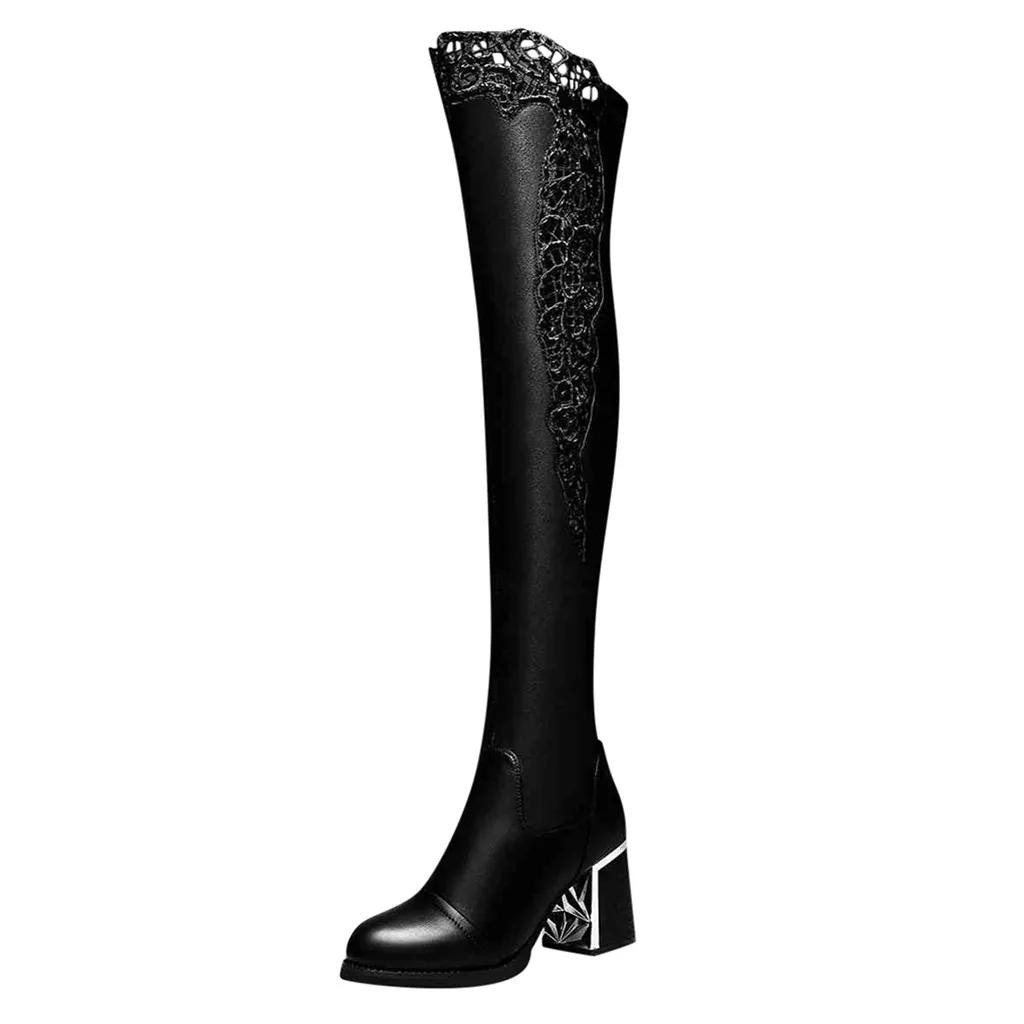 Women Embroidered Lace Knee Bare Boots Square High Heel Casual Long Tube Booties Lady Sexy Over Knee Thigh High shoes lady
Women Embroidered Lace Knee Bare Boots Square High Heel Casual Long Tube Booties Lady Sexy Over Knee Thigh High shoes lady