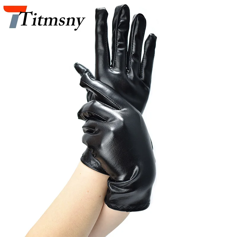 Titmsny Wetlook Black Shiny Playing Gloves Short Patent Dance Gloves Stage Performance Etiquette Gloves
Titmsny Wetlook Black Shiny Playing Gloves Short Patent Dance Gloves Stage Performance Etiquette Gloves