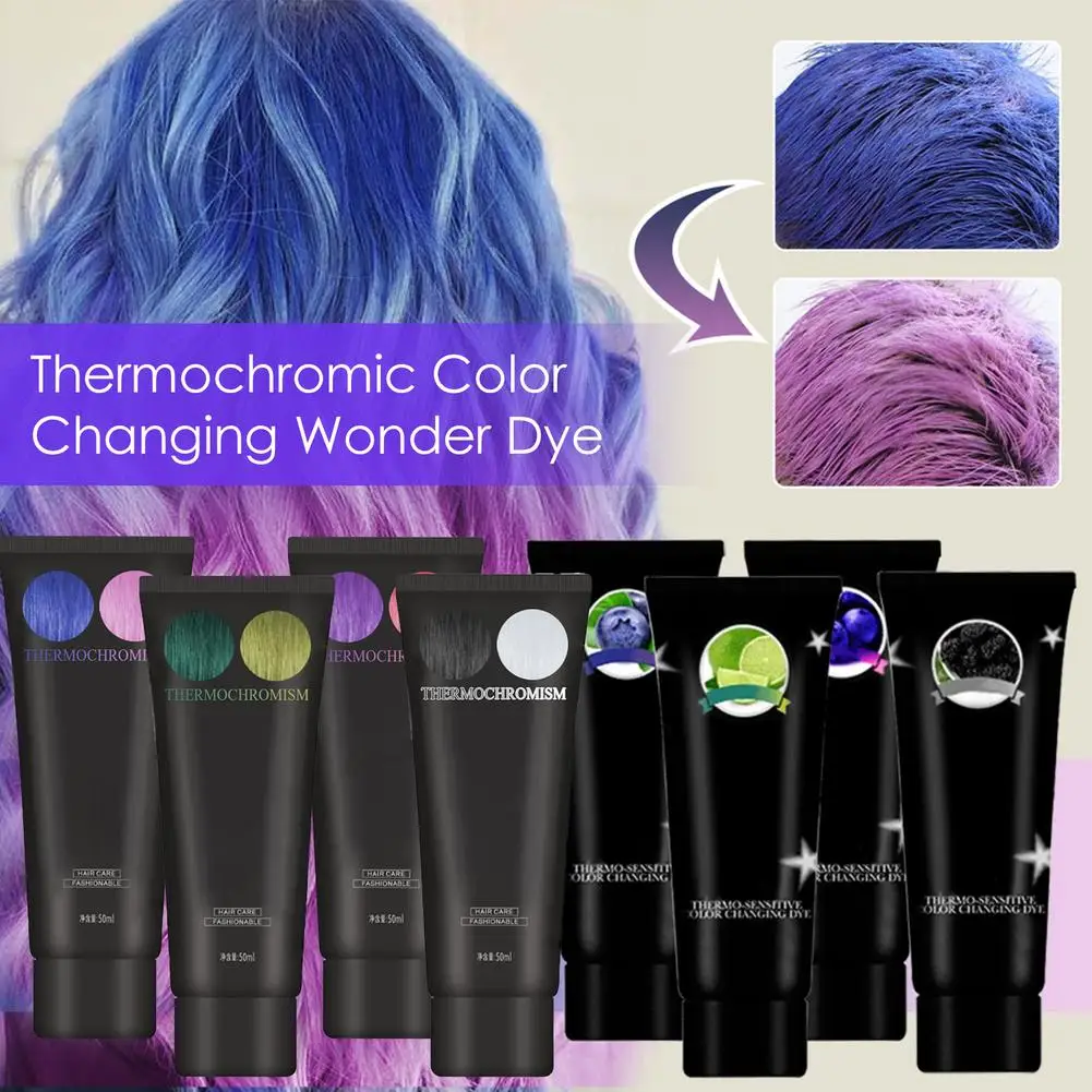 

Термохромная краска для волос, меняющая цвет краски, крем для седых волос, термочувствительный меняющий цвет волос, воск для укладки волос, ...