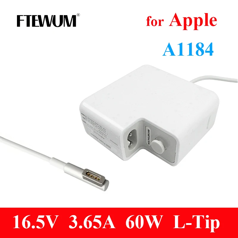 

16.5V 3.65A 60W L Tip Power Adapter Laptop Charger For Apple Macbook Pro 13'' Retina A1184 A1185 A1181 A1278 A1330 A1342 A1344