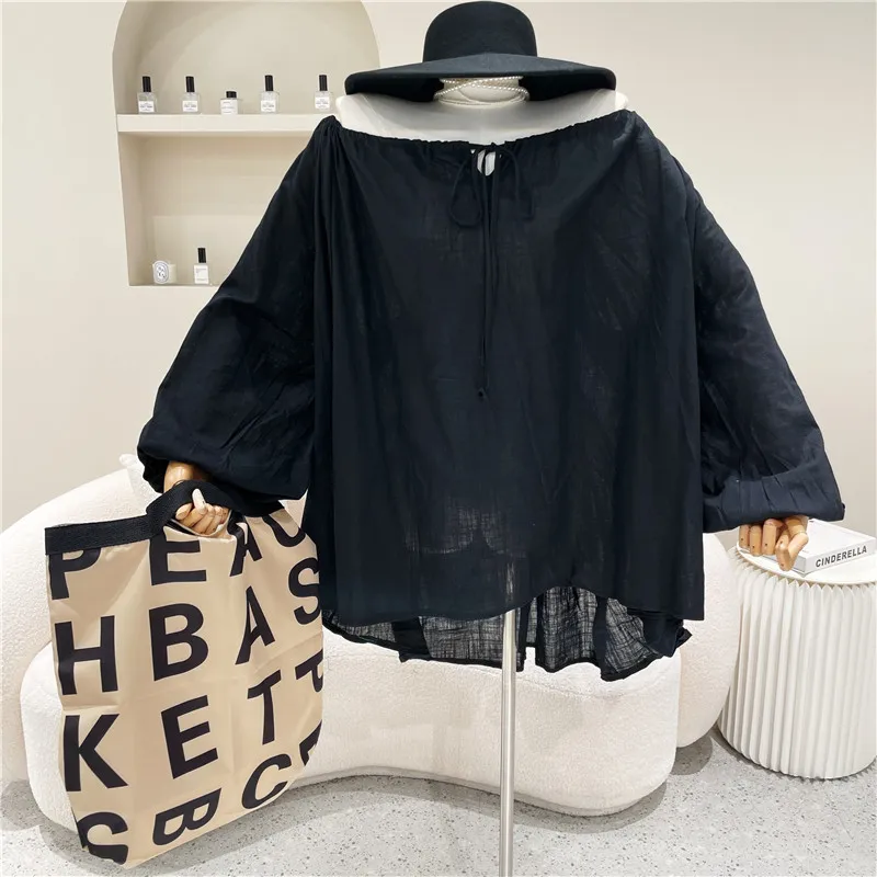 Women's Clothing Summer 2021 Fashion New Boat neck Loose lantern sleeves solid color thin temperament shirt Sunscreen top
Women's Clothing Summer 2021 Fashion New Boat neck Loose lantern sleeves solid color thin temperament shirt Sunscreen top