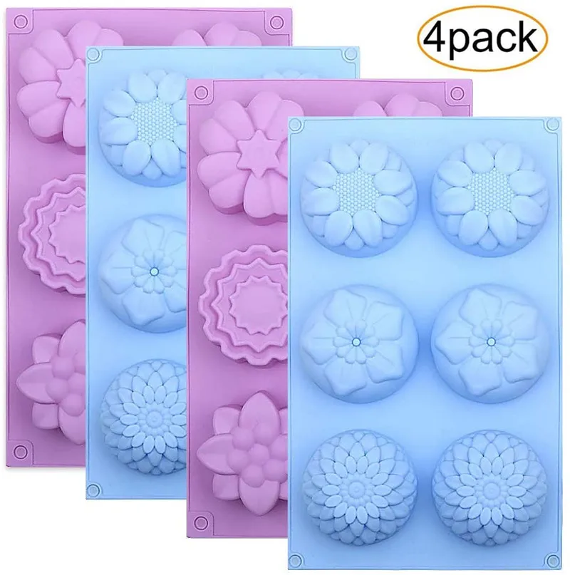 DIY Handmade Soap Mould Baking Accessories 6 Holes Flower Shaped Silicone Fondant Cake Mold Soap Making Kitchen Tools (4pcs)
DIY Handmade Soap Mould Baking Accessories 6 Holes Flower Shaped Silicone Fondant Cake Mold Soap Making Kitchen Tools (4pcs)