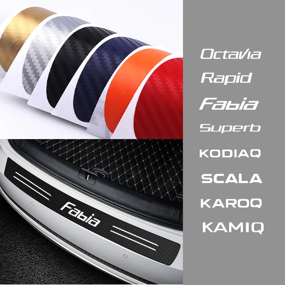 Car Rear Bumper Trunk Carbon Fiber Protector Stickers For Skoda Octavia Rapid Fabia Superb Kodiaq Scala Karoq Kamiq Accessories
Car Rear Bumper Trunk Carbon Fiber Protector Stickers For Skoda Octavia Rapid Fabia Superb Kodiaq Scala Karoq Kamiq Accessories