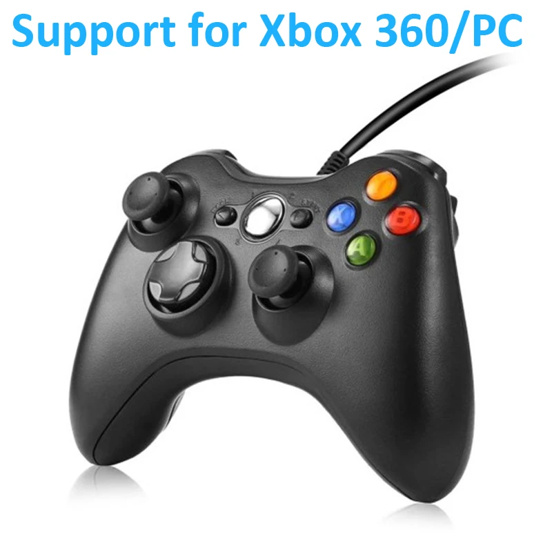 

Проводной USB геймпад для Xbox 360, контроллер с двойной вибрацией, беспроводной джойстик Mando для Xbox 360, Windows 7, 8, 10, ПК контроллер