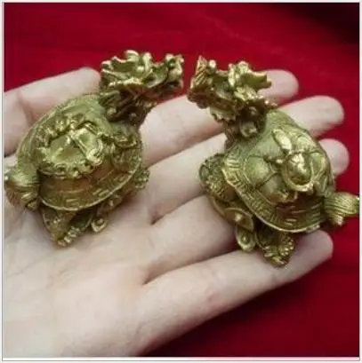 Fashion Chinese Exquisite Rare Bronze Statue Carving Delicate A Pair of Old Dragon Turtle Brass Fine Arts Crafts Decoration
Fashion Chinese Exquisite Rare Bronze Statue Carving Delicate A Pair of Old Dragon Turtle Brass Fine Arts Crafts Decoration