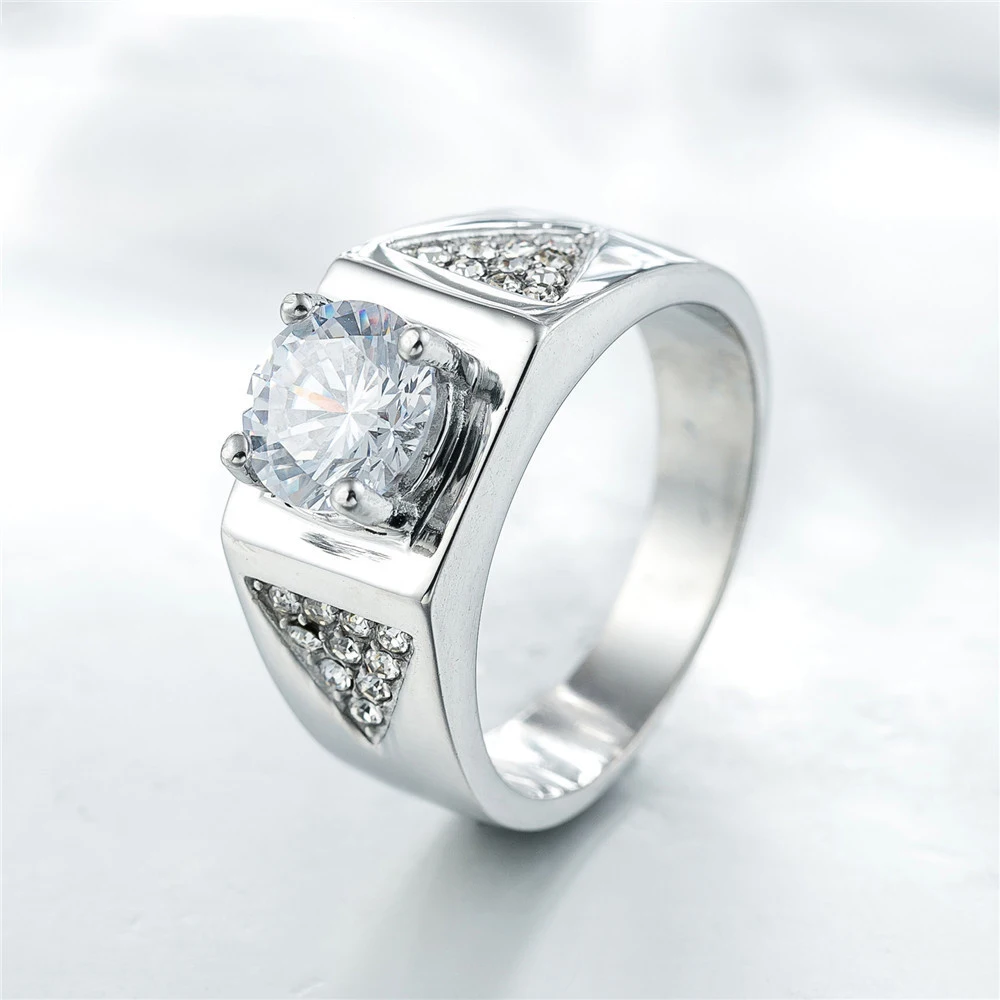 Vintage Large AAA Cubic Zirconia Wedding Rings Men Accessories Jewelry for Women Romantic 316l Stainless Steel Engagement Bands
Vintage Large AAA Cubic Zirconia Wedding Rings Men Accessories Jewelry for Women Romantic 316l Stainless Steel Engagement Bands