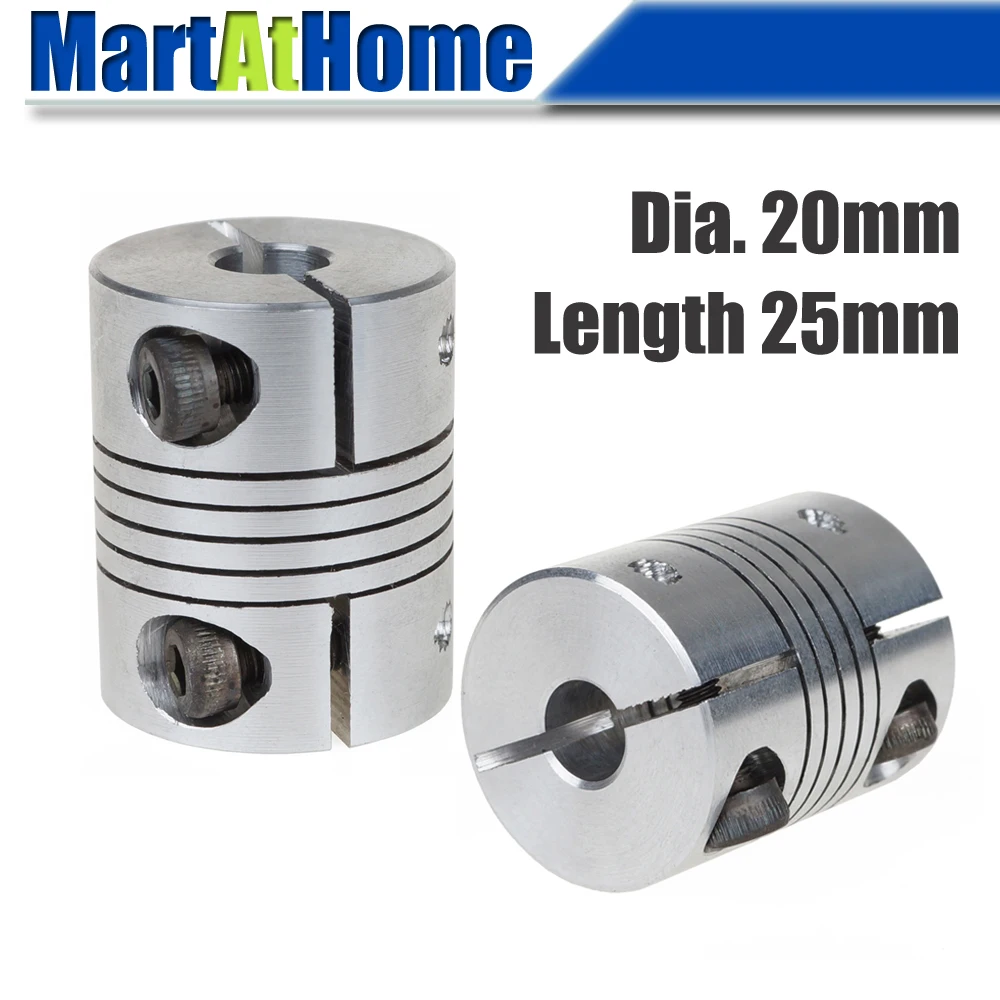 Pack of 2 Aluminium Flexible Shaft Coupler Motor Coupling Connector Dia. 20mm Length 25mm for 3D Printer, CNC Router Machine
Pack of 2 Aluminium Flexible Shaft Coupler Motor Coupling Connector Dia. 20mm Length 25mm for 3D Printer, CNC Router Machine