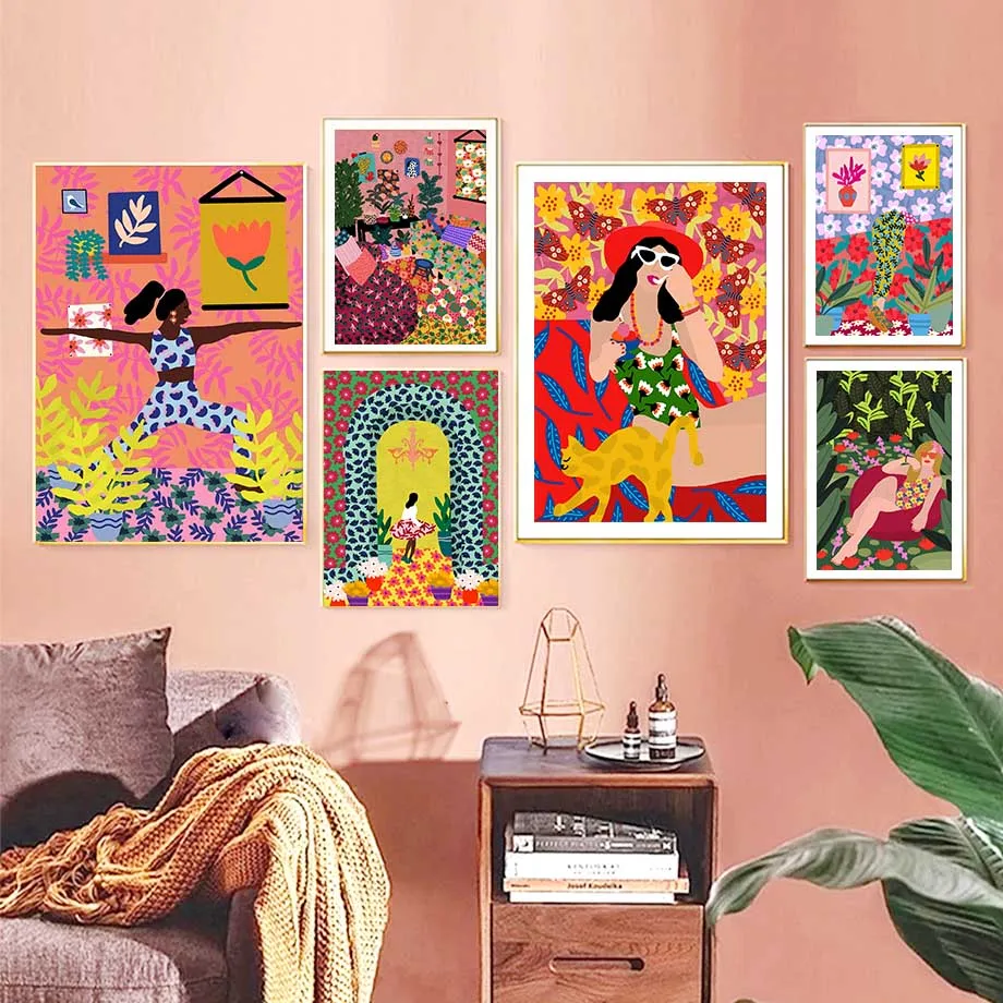 Colorful Fashion Girl Cat Minimalist Wall Art Canvas Painting Nordic Posters And Prints Wall Pictures For Living Room Decor
Colorful Fashion Girl Cat Minimalist Wall Art Canvas Painting Nordic Posters And Prints Wall Pictures For Living Room Decor
