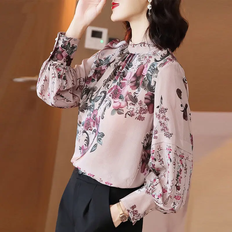 Women's Spring Autumn Style Blouses Shirts Women's Long Sleeve Printed Turtleneck Button Elegant Casual Tops SP719
Women's Spring Autumn Style Blouses Shirts Women's Long Sleeve Printed Turtleneck Button Elegant Casual Tops SP719