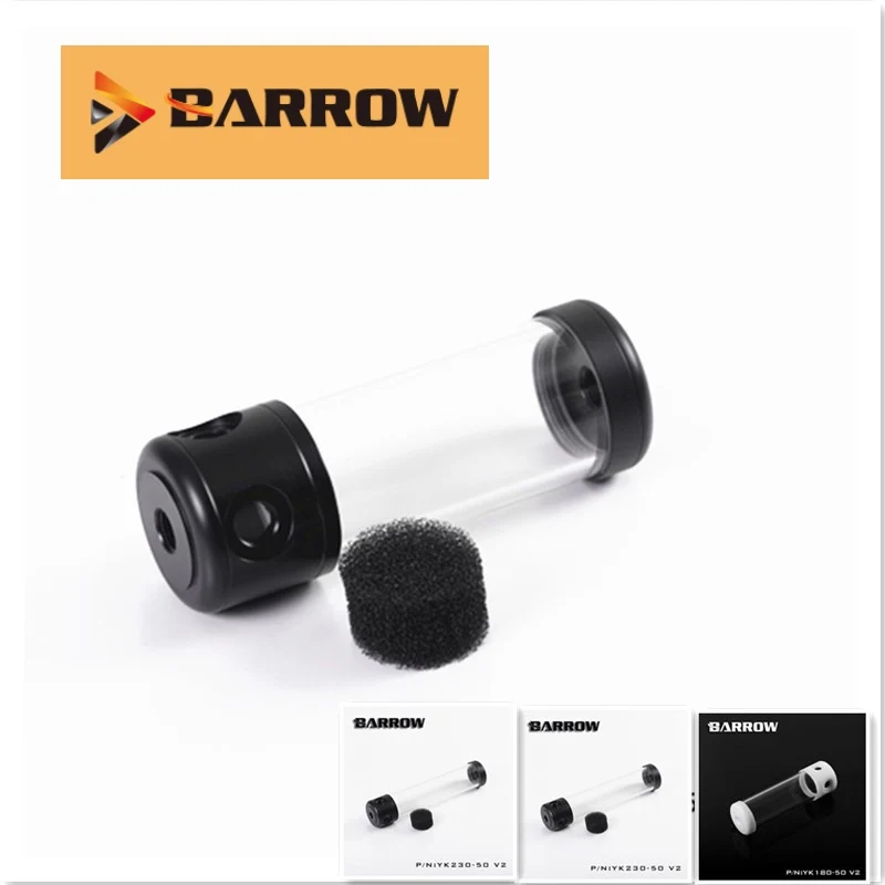 

Barrow water cooling resevoirs YK-50V2, 50mm Diameter Acrylic Cylindrical Tanks Transparent Wall 130/180/230/280mm Length