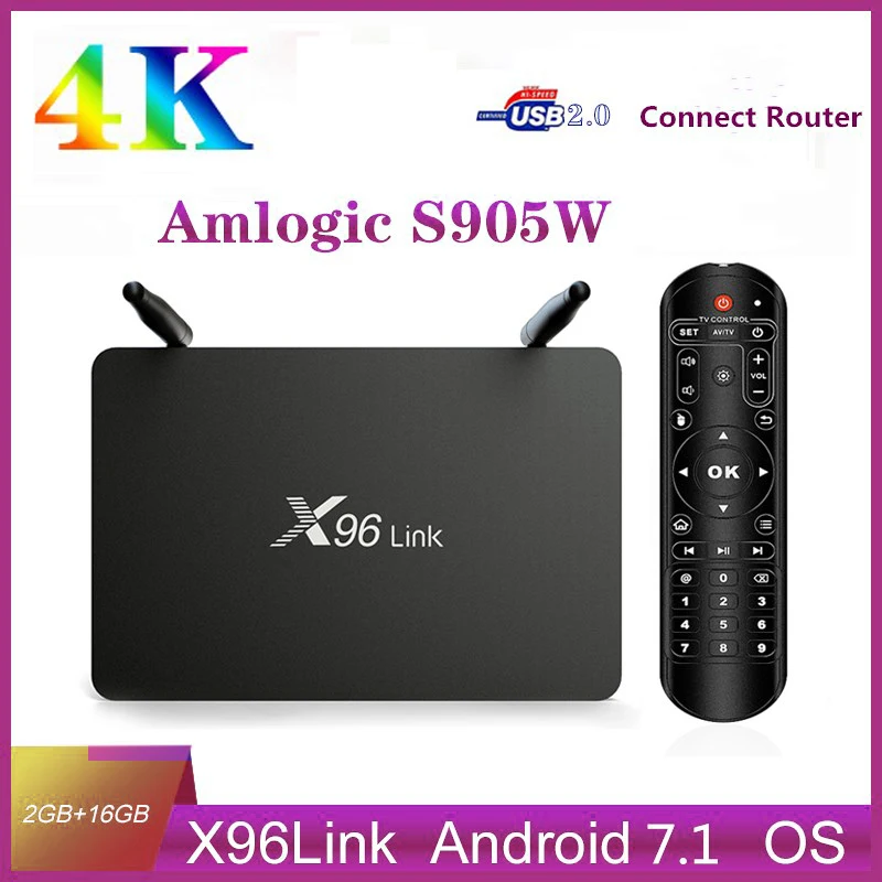 X96Link Android 7.1 Amlogic 2GB 16GB With SIFLOWER SF16A18 Router Function X96 Link 2 In 1 Multifunctional OTT Box
X96Link Android 7.1 Amlogic 2GB 16GB With SIFLOWER SF16A18 Router Function X96 Link 2 In 1 Multifunctional OTT Box