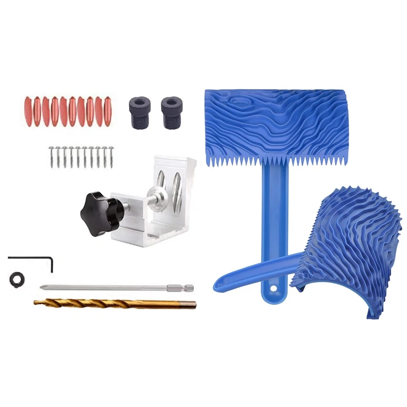 1set All-In-One Pocket Hole Jigs Set Aluminum Pocket Hole & 2x Wood Pattern Graining Tool Set
1set All-In-One Pocket Hole Jigs Set Aluminum Pocket Hole & 2x Wood Pattern Graining Tool Set