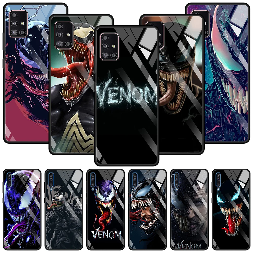 

Marvel Venom Glass Case For Samsung Galaxy A51 A71 A72 A32 A52 5G 4G A81 A41 A31 A21 A11 A12 A21s A02s M51 M31 M21 M30s Shell