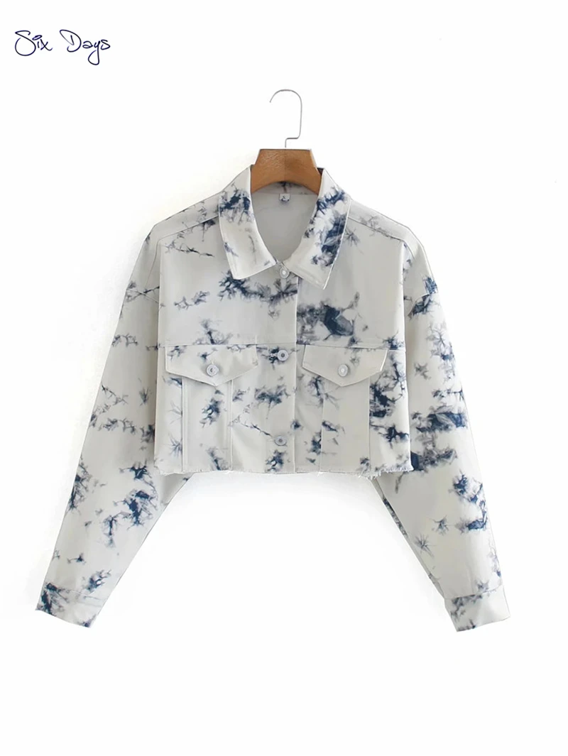 Spring Fashion Tie-Dye Frayed Hem Jeans Jacket Women Long Sleeve Denim Jacket Crop Top Girl Short Coat Mujer Casual Outerwear
Spring Fashion Tie-Dye Frayed Hem Jeans Jacket Women Long Sleeve Denim Jacket Crop Top Girl Short Coat Mujer Casual Outerwear