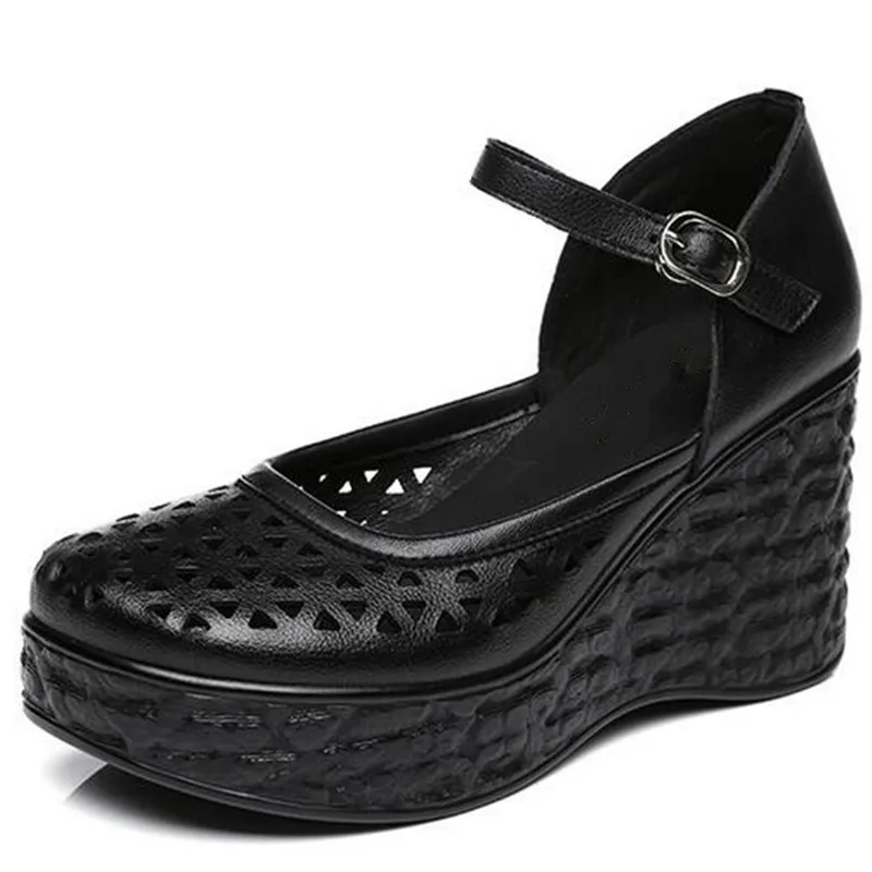 2021 Fashion Hollow Genuine Leather Sandals Platform Shoes Wedges High Heels Light Comfort Heighten Sandals Women Sandal Shoes
2021 Fashion Hollow Genuine Leather Sandals Platform Shoes Wedges High Heels Light Comfort Heighten Sandals Women Sandal Shoes