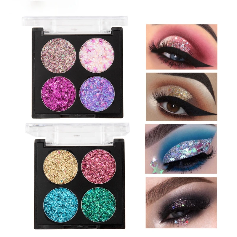 Professional 4 colors glitter eyeshadow palette high gloss waterproof sequins diamond mermaid eyeshadow makeup cosmetics
Professional 4 colors glitter eyeshadow palette high gloss waterproof sequins diamond mermaid eyeshadow makeup cosmetics