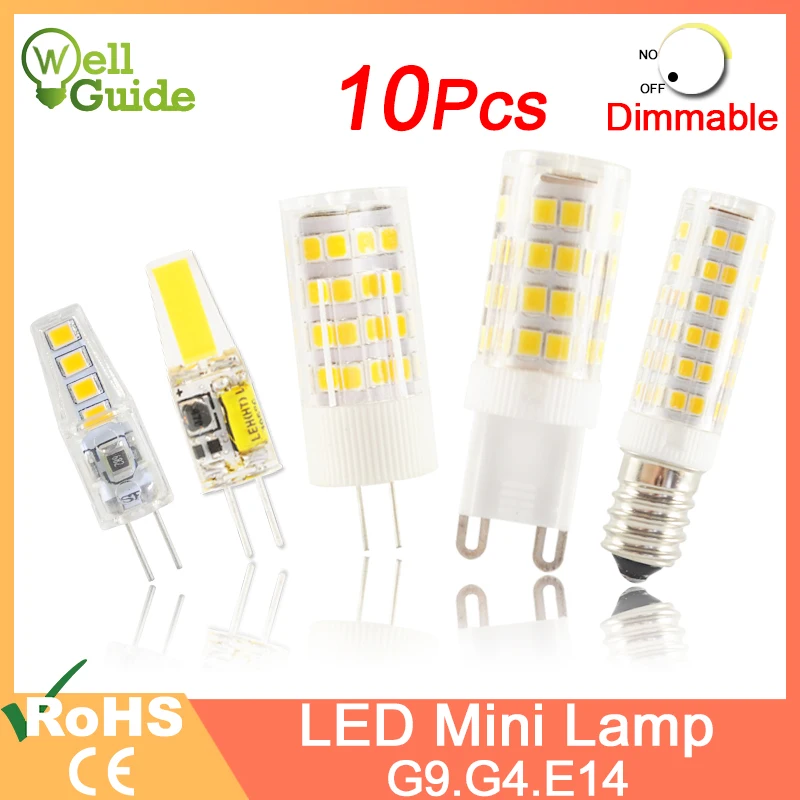 

LED G4 Light G9 COB Led Lamp No Flicker Dimmable Ceramic E14 Bulb SMD2835 AC220V DC12V 3W 6W 9W 10W 12W Replace Halogen G4 Lamp