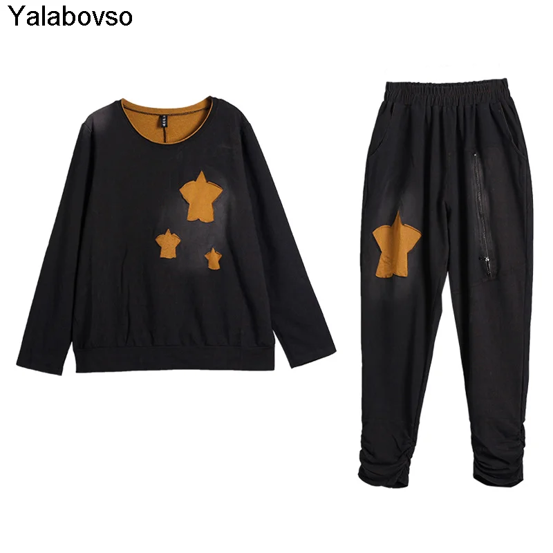 Two Piece Suits Female Tracksuit 2021 Autumn Spring Fashion Loose Suits For Women O Neck T Shirts And Elastic Waist Pants
Two Piece Suits Female Tracksuit 2021 Autumn Spring Fashion Loose Suits For Women O Neck T Shirts And Elastic Waist Pants