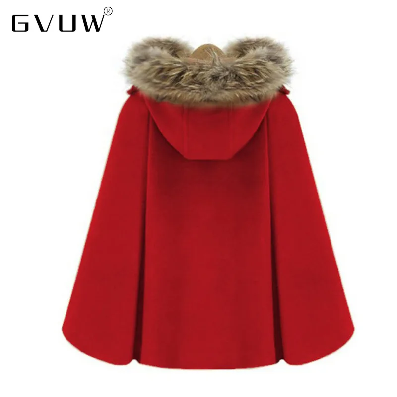 Gvuw Autumn Winter New Shawl Cape Type Hoodie with Fur Collar Coat Double Breasted Fashion Women's Medium Long Clothes
Gvuw Autumn Winter New Shawl Cape Type Hoodie with Fur Collar Coat Double Breasted Fashion Women's Medium Long Clothes