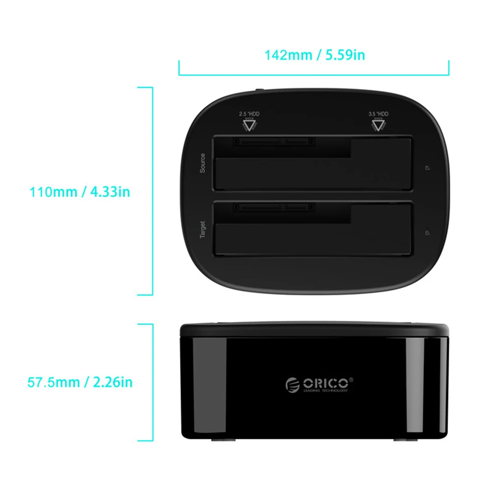 ORICO Hard Drive Docking Station Clone Dual-bay 2.5 3.5 inch HDD SSD SATA To USB3.0 5Gbps 16TB Hard Drive Dock for PC Laptop
ORICO Hard Drive Docking Station Clone Dual-bay 2.5 3.5 inch HDD SSD SATA To USB3.0 5Gbps 16TB Hard Drive Dock for PC Laptop