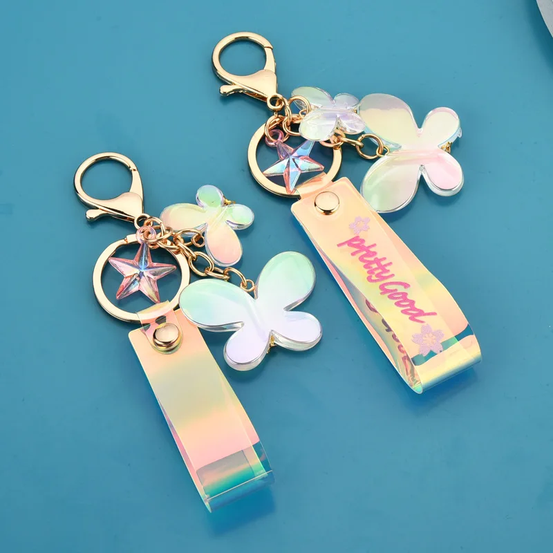 10pc Acrylic Butterfly Keychain Summer Laser Printing Short Leather Cord Keychain Girls Bag Ornaments Diy Keychain Accessories
10pc Acrylic Butterfly Keychain Summer Laser Printing Short Leather Cord Keychain Girls Bag Ornaments Diy Keychain Accessories