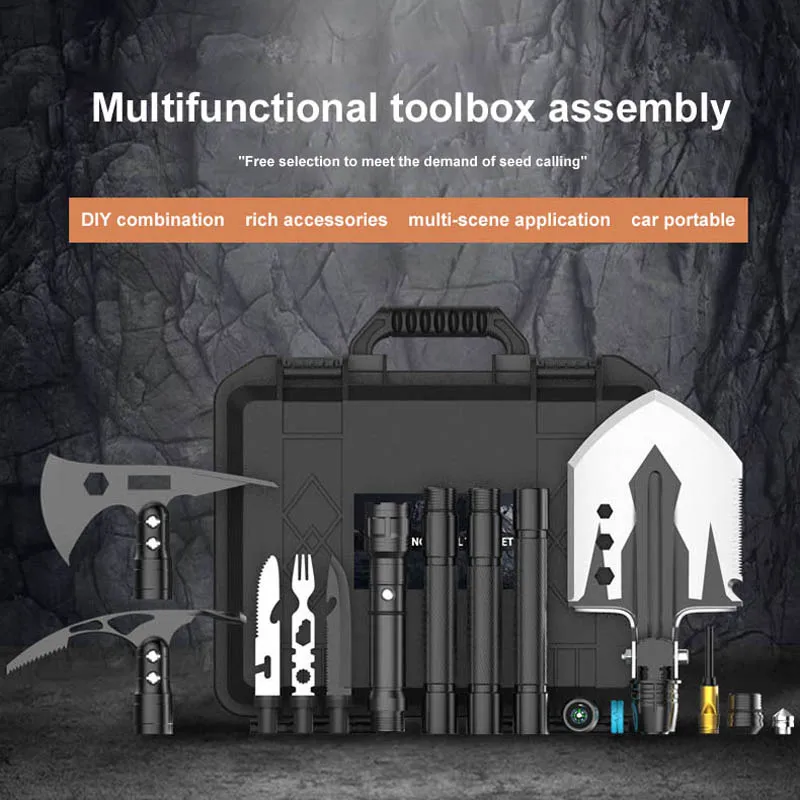 Multi-function outdoor survival worker shovel set of fierce steel folding DEC ax hail knife fork workmanship set
Multi-function outdoor survival worker shovel set of fierce steel folding DEC ax hail knife fork workmanship set