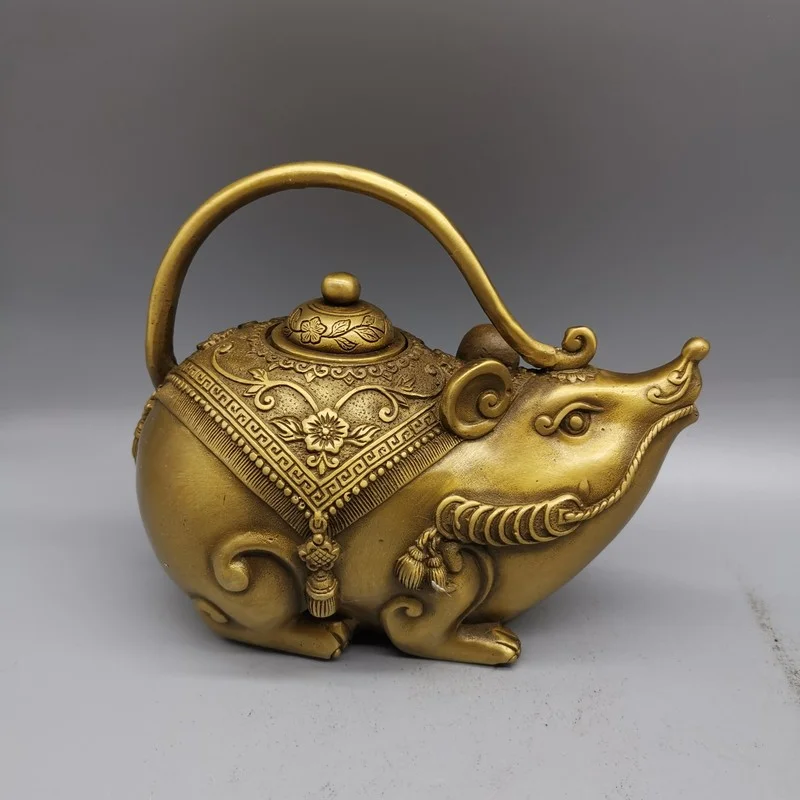 Copper Statue Pure Copper Animal, Rat Teapot, Wine Pot, Ornament, Brass Rat Teapot, Copper Pot, Living Room, Furnishing
Copper Statue Pure Copper Animal, Rat Teapot, Wine Pot, Ornament, Brass Rat Teapot, Copper Pot, Living Room, Furnishing
