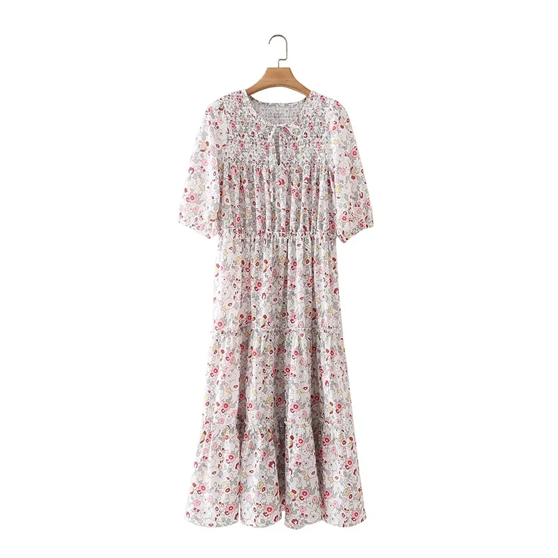 Summer Women O Neck Lace Up Tiered Ruffle Midi Dress Female Puff Sleeve Clothes Leisure Lady Loose Vestido D7937
Summer Women O Neck Lace Up Tiered Ruffle Midi Dress Female Puff Sleeve Clothes Leisure Lady Loose Vestido D7937
