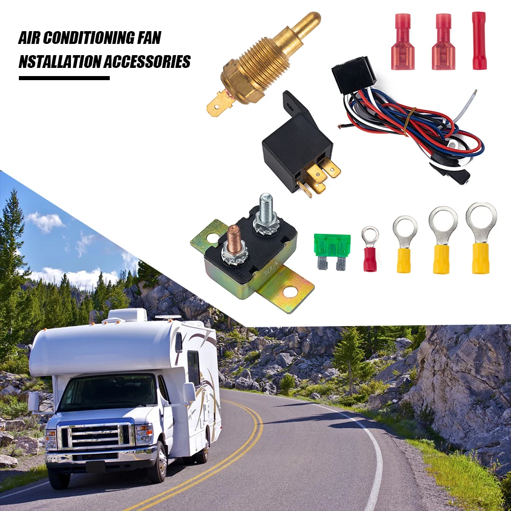 Cooling Fan 30A Fuse Kit Thermostat Temp Sensor Relay Engine Radiator 175-185 C Outdoor Personal Car Parts Decoration
Cooling Fan 30A Fuse Kit Thermostat Temp Sensor Relay Engine Radiator 175-185 C Outdoor Personal Car Parts Decoration