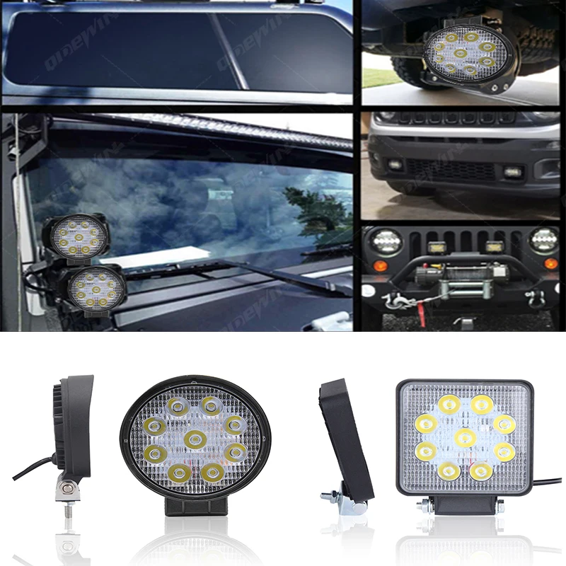1Pc 27W Square Round Fog lights Car lamp Diode LED Headlights SUV Truck Driving Spotlight Work Light for Car Repairing Camping
1Pc 27W Square Round Fog lights Car lamp Diode LED Headlights SUV Truck Driving Spotlight Work Light for Car Repairing Camping