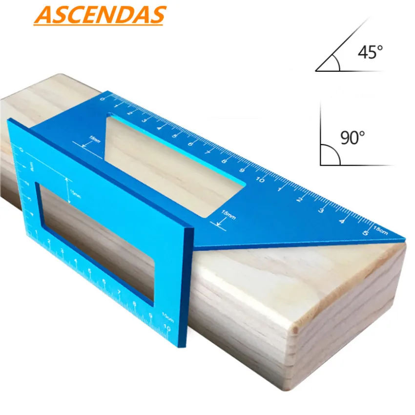 ASCENDAS Aluminum Alloy Woodworking Scriber T Ruler Multifunctional 45/90 Degree Angle Ruler Angle Protractor Gauge TP-0214
ASCENDAS Aluminum Alloy Woodworking Scriber T Ruler Multifunctional 45/90 Degree Angle Ruler Angle Protractor Gauge TP-0214