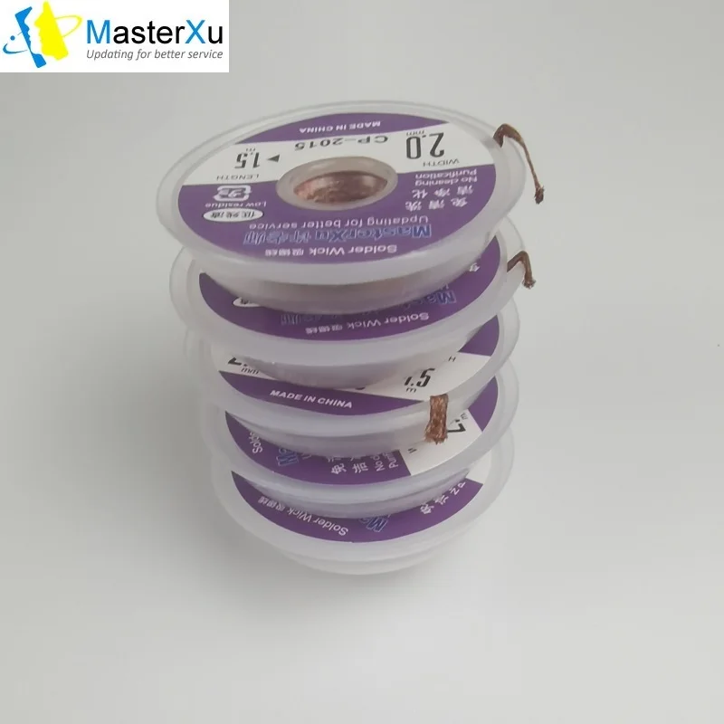 Masterxu DeSoldering Wick CP-2015 Quality As Goot Wick Mechanic MaAnt Desolder Wire Length 2.0m Width 1.5mm
Masterxu DeSoldering Wick CP-2015 Quality As Goot Wick Mechanic MaAnt Desolder Wire Length 2.0m Width 1.5mm