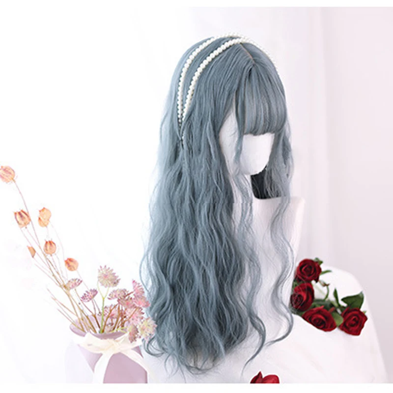 LANLAN Long Natural Wavy Blue Wigs with Bangs Cosplay Party Lolita Synthetic Wigs for Women Heat Resistant Fiber
LANLAN Long Natural Wavy Blue Wigs with Bangs Cosplay Party Lolita Synthetic Wigs for Women Heat Resistant Fiber