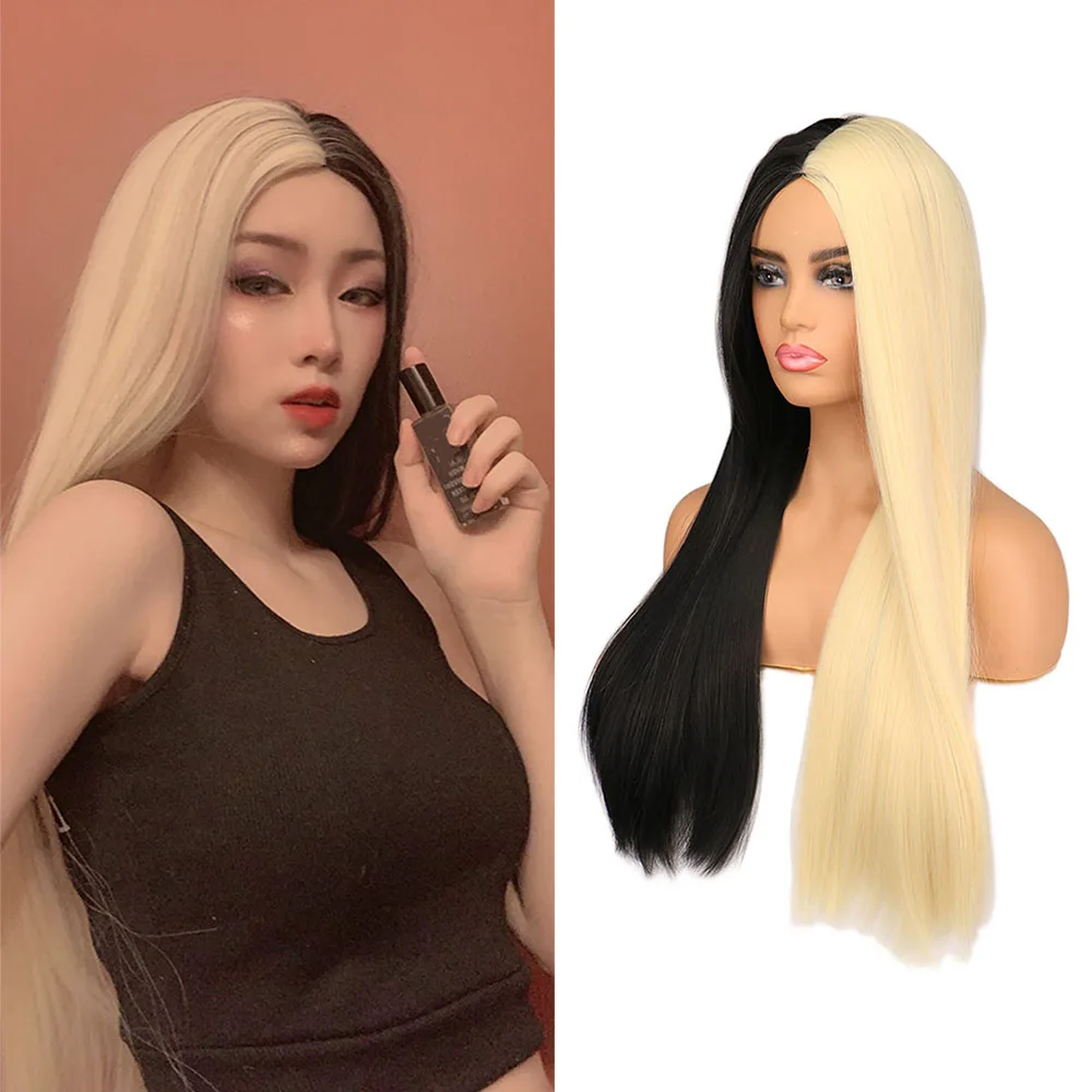 Парик для косплея QQXCAIW на половину черных, светлых синтетических волос, длинные прямые волосы для женщин, термостойкий парик
Парик для косплея QQXCAIW на половину черных, светлых синтетических волос, длинные прямые волосы для женщин, термостойкий парик