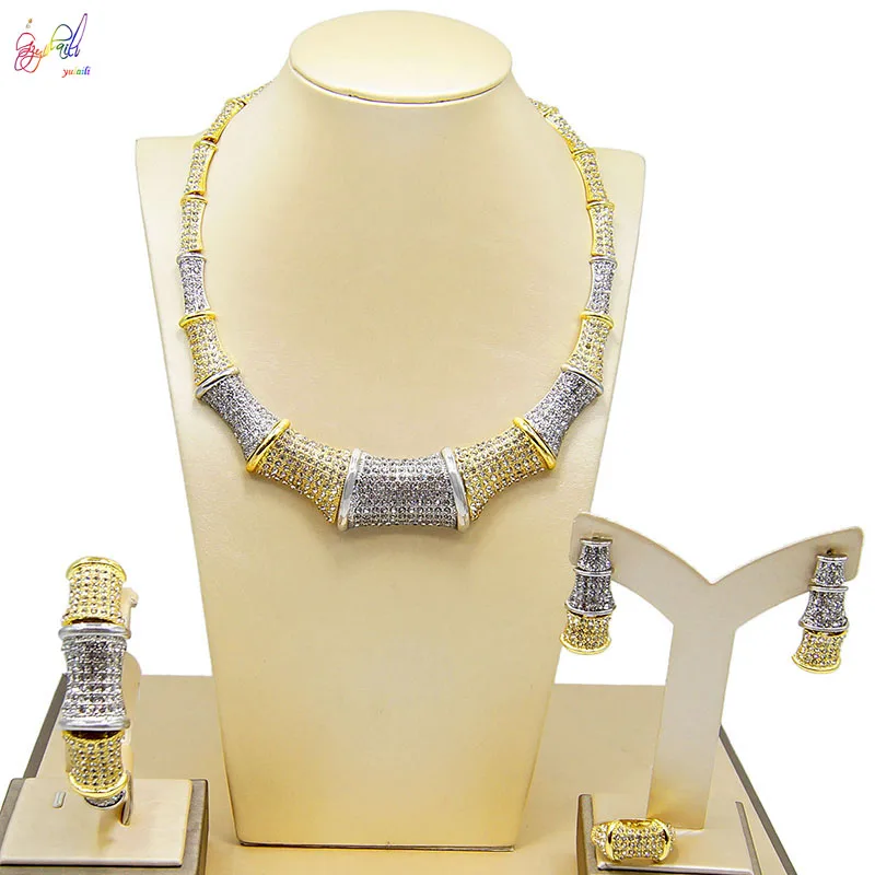 Yulaili Dubai Gold Jewelry Sets Full Crystal Necklaces Earrings Bracelet Ring Wedding Anniversary Jewelery Set Free Shipping
Yulaili Dubai Gold Jewelry Sets Full Crystal Necklaces Earrings Bracelet Ring Wedding Anniversary Jewelery Set Free Shipping