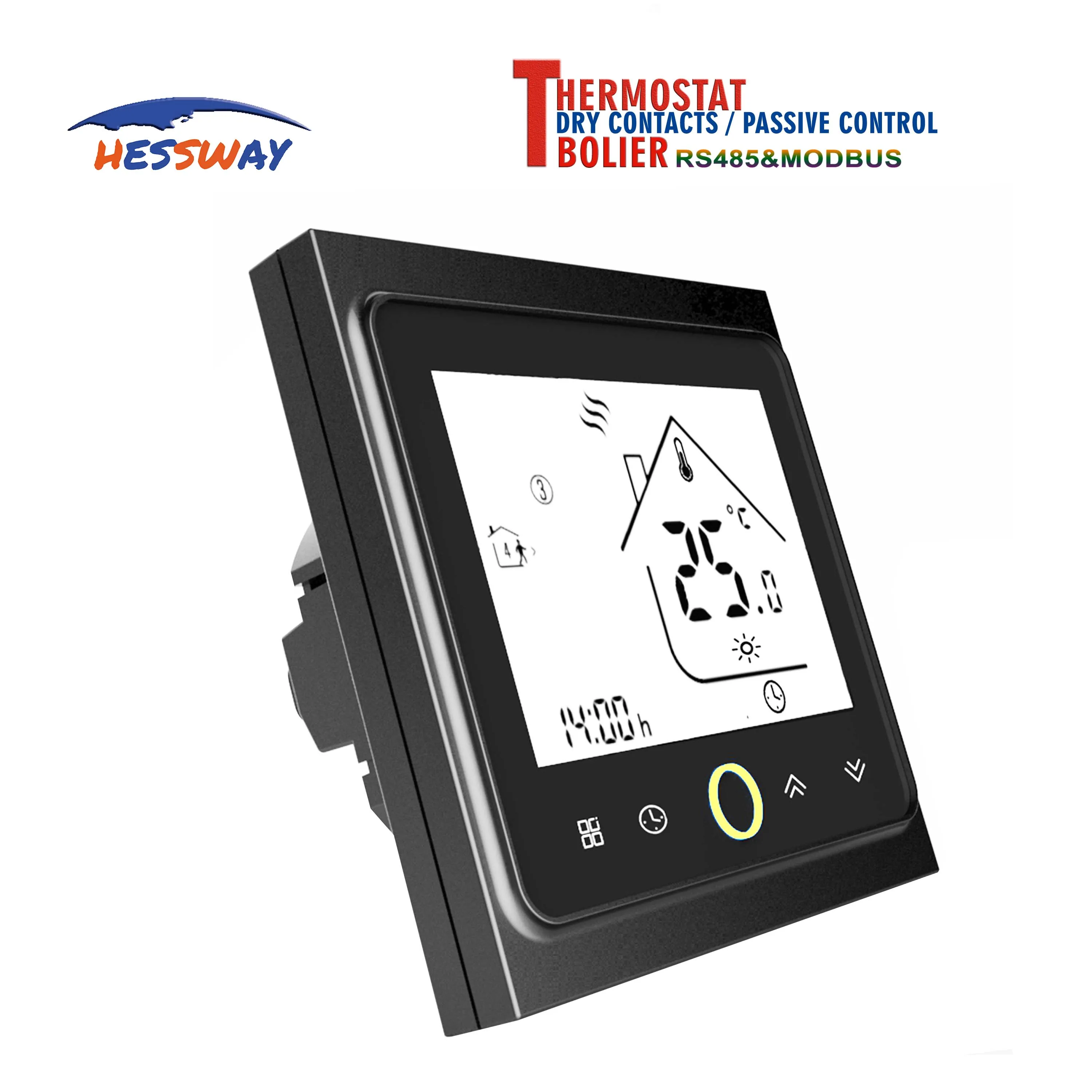Контроллер modbus HESSWAY, программируемый комнатный термостат для газового бойлера, сухой контакт
Контроллер modbus HESSWAY, программируемый комнатный термостат для газового бойлера, сухой контакт