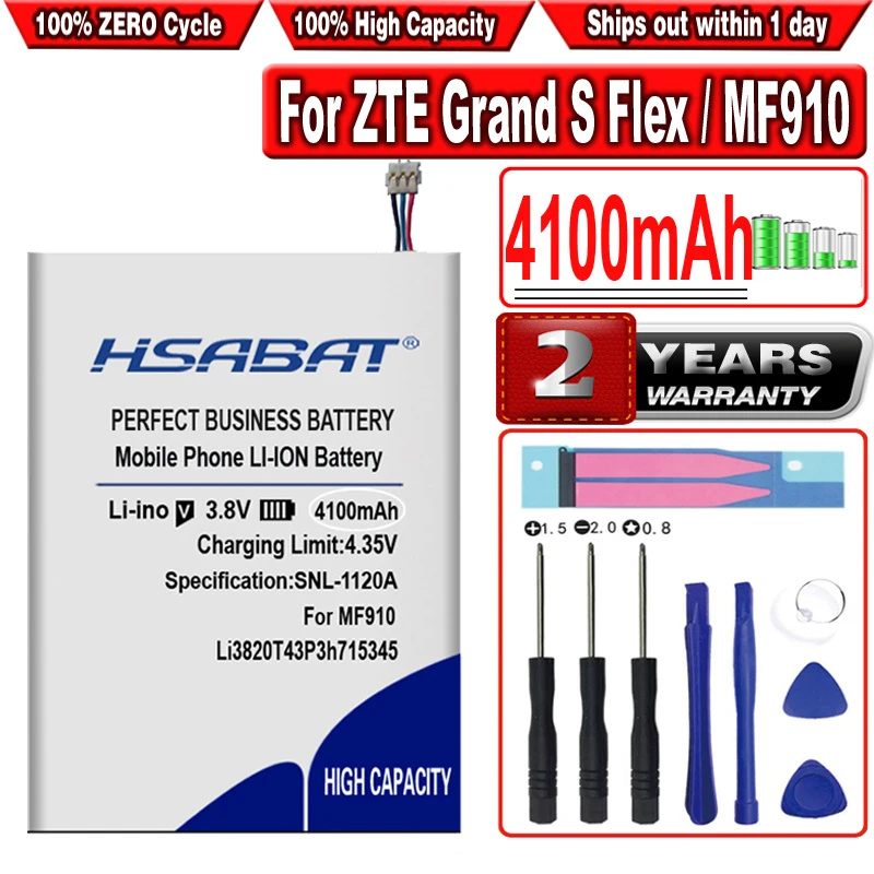 Аккумулятор HSABAT Li3820T43P3h715345 4100 мАч для ZTE Grand S Flex/для MF910 MF910S MF910L MF920 MF920S MF920W + батареи