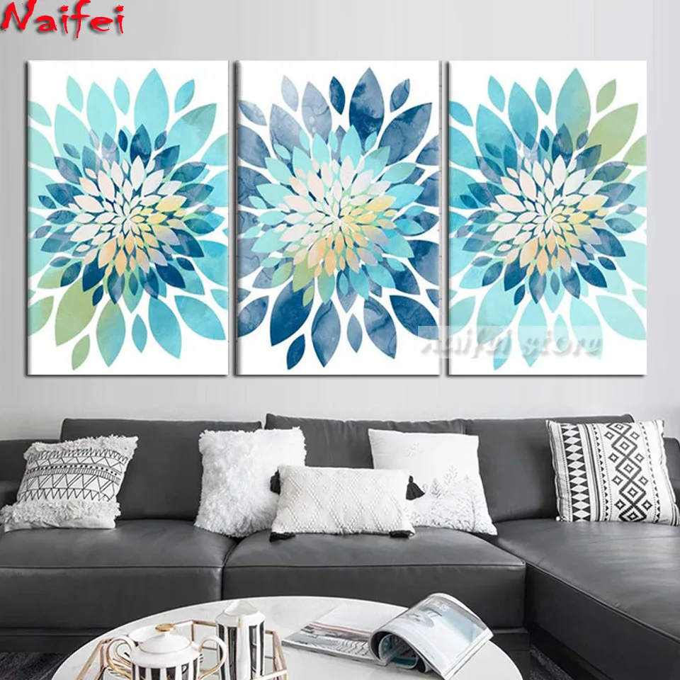 5D Full Diamond Embroidered Blue Flowers DIY Diamond Painting Abstract Mandala Rhinestones Mosaic Picture Wall Art 3 pieces
5D Full Diamond Embroidered Blue Flowers DIY Diamond Painting Abstract Mandala Rhinestones Mosaic Picture Wall Art 3 pieces