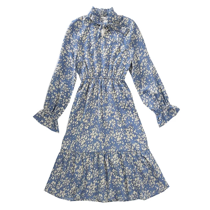 Blue Long Sleeve Floral Dress Woman 2021 Spring and Autumn New French Waist Slim Chiffon Dresses for Women Clothing
Blue Long Sleeve Floral Dress Woman 2021 Spring and Autumn New French Waist Slim Chiffon Dresses for Women Clothing