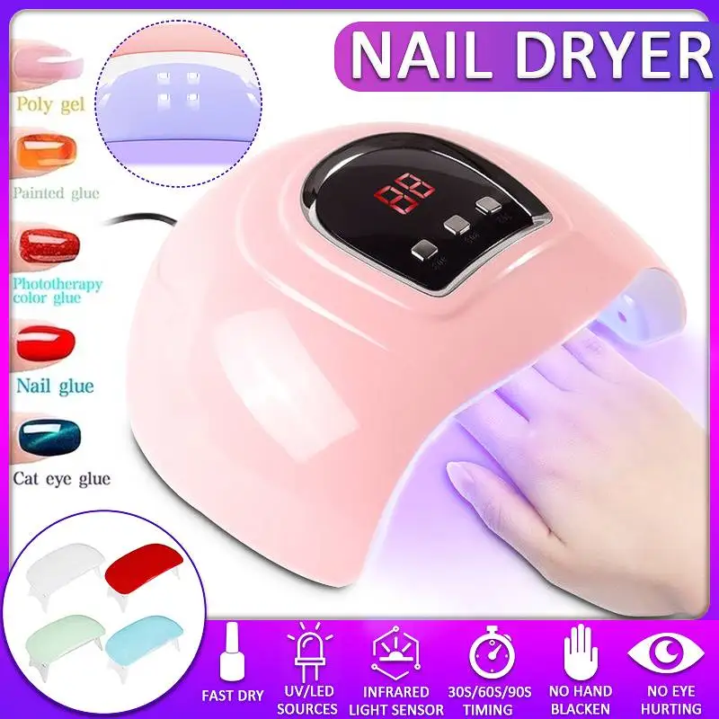 Portable 54W Pink Nail Dryer Machine UV LED Lamp 30/60/90s Timer USB Cable Home Use Nail UV Gel Varnish Dryer LED Nail Lamp Tool
Portable 54W Pink Nail Dryer Machine UV LED Lamp 30/60/90s Timer USB Cable Home Use Nail UV Gel Varnish Dryer LED Nail Lamp Tool