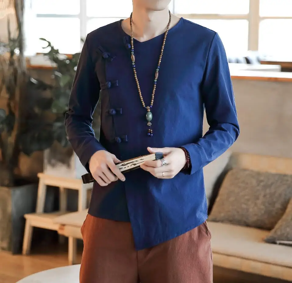 Sinicism Men's Chinese Style Buckle Spring Shirts Men Long Sleeve Vintage Shirt Male Summer Cotton Linen Loose Shirts
Sinicism Men's Chinese Style Buckle Spring Shirts Men Long Sleeve Vintage Shirt Male Summer Cotton Linen Loose Shirts
