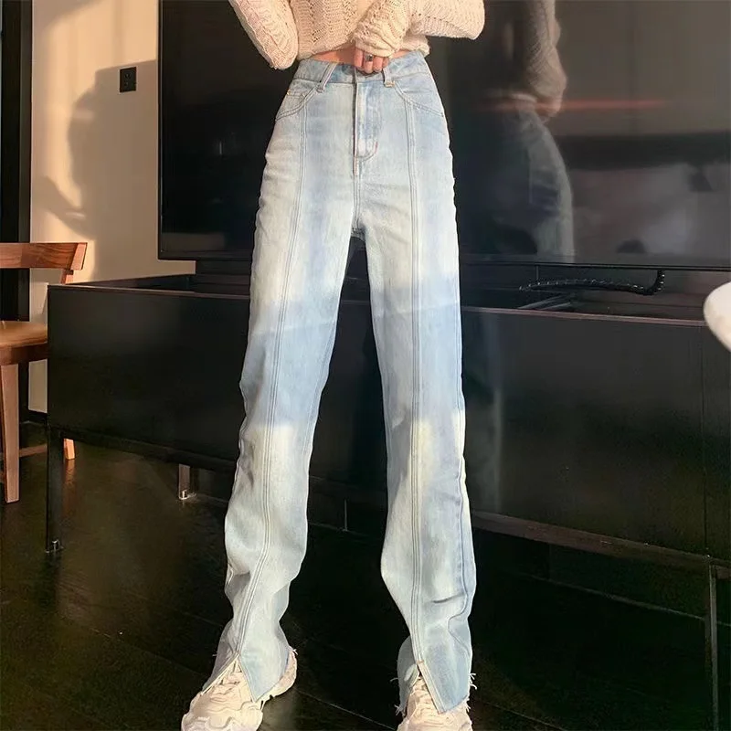 Женские прямые джинсы с завышенной талией, свободные и универсальные узкие облегающие джинсы PD с завышенной талией для пола, весна 2021
Женские прямые джинсы с завышенной талией, свободные и универсальные узкие облегающие джинсы PD с завышенной талией для пола, весна 2021