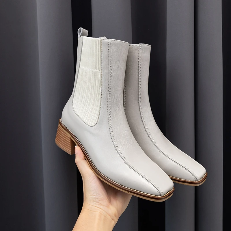 Chelsea Ankle Boots Women Cow Leather Boot Square Toe Shoes Female Fashion Party High Heels Shoes Ladies 2020 Autumn Winter New
Chelsea Ankle Boots Women Cow Leather Boot Square Toe Shoes Female Fashion Party High Heels Shoes Ladies 2020 Autumn Winter New